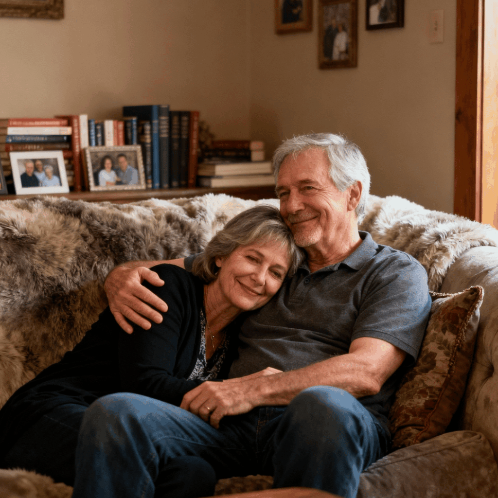 Cuplu matur relaxându-se acasă